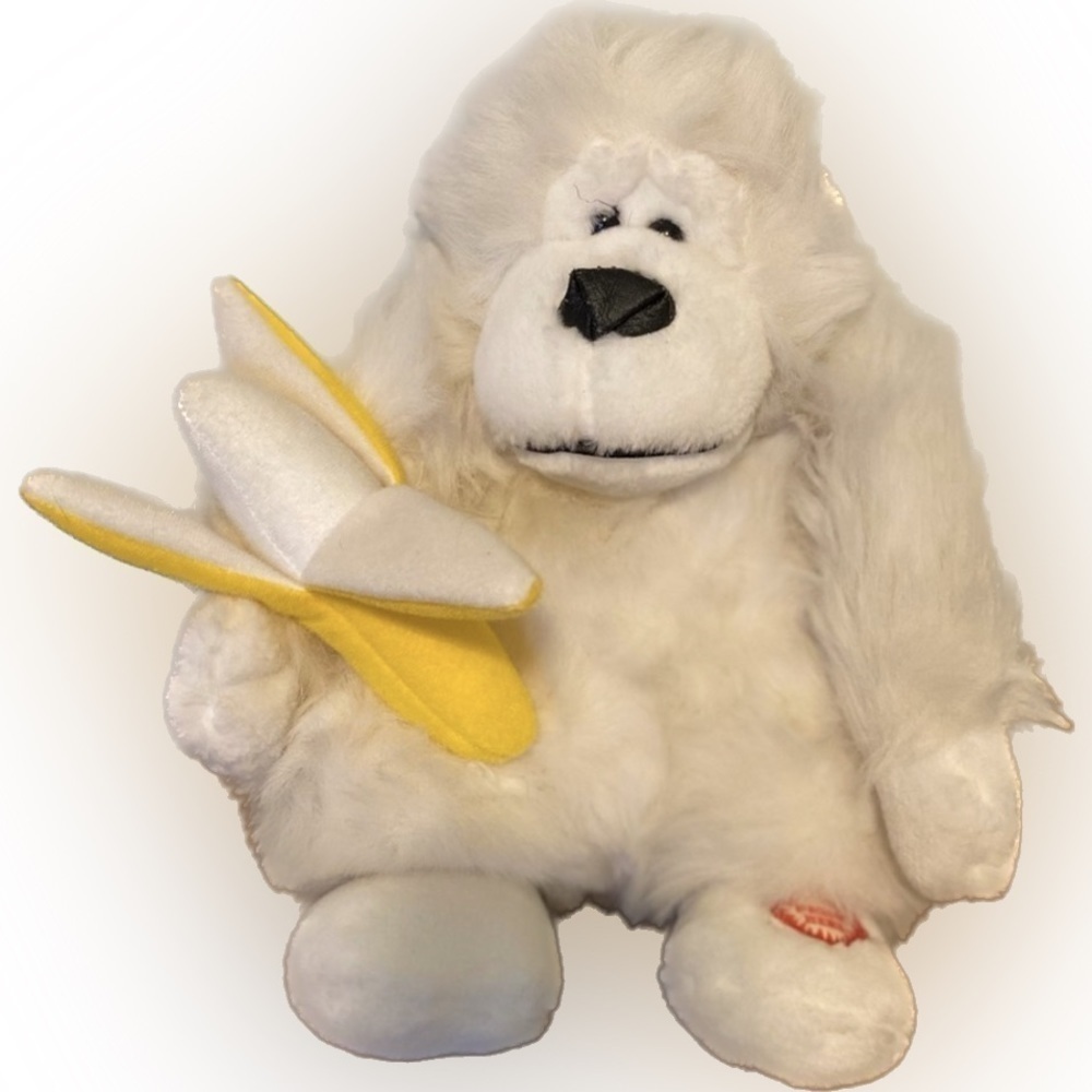 Animated stuffed Gorilla. Press button and he sings and moves. Battery included